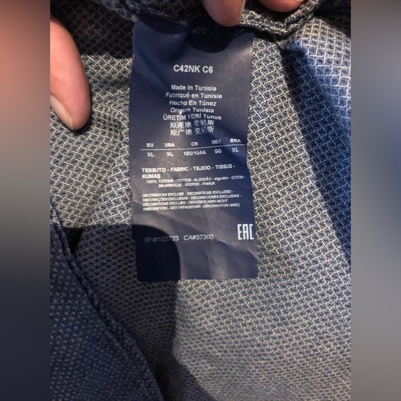 Armani Jeans TM Blue Men’s Authentic HalfButton Down Long Sleeve Shirt XL - Picture 11 of 14